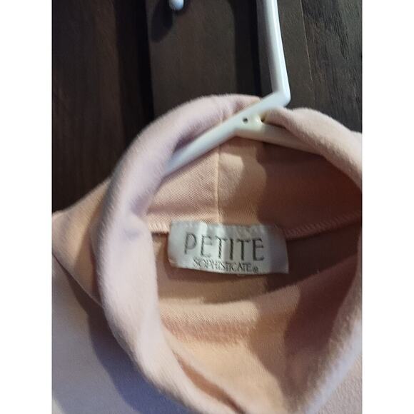 Vintage 90s Petite Sophisticate Womens Turtleneck Top Medium MP top pastel pink - Picture 3 of 5